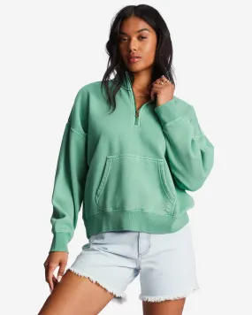 Lazy Mornings Half-Zip Pullover Sweatshirt - Sweet Grass