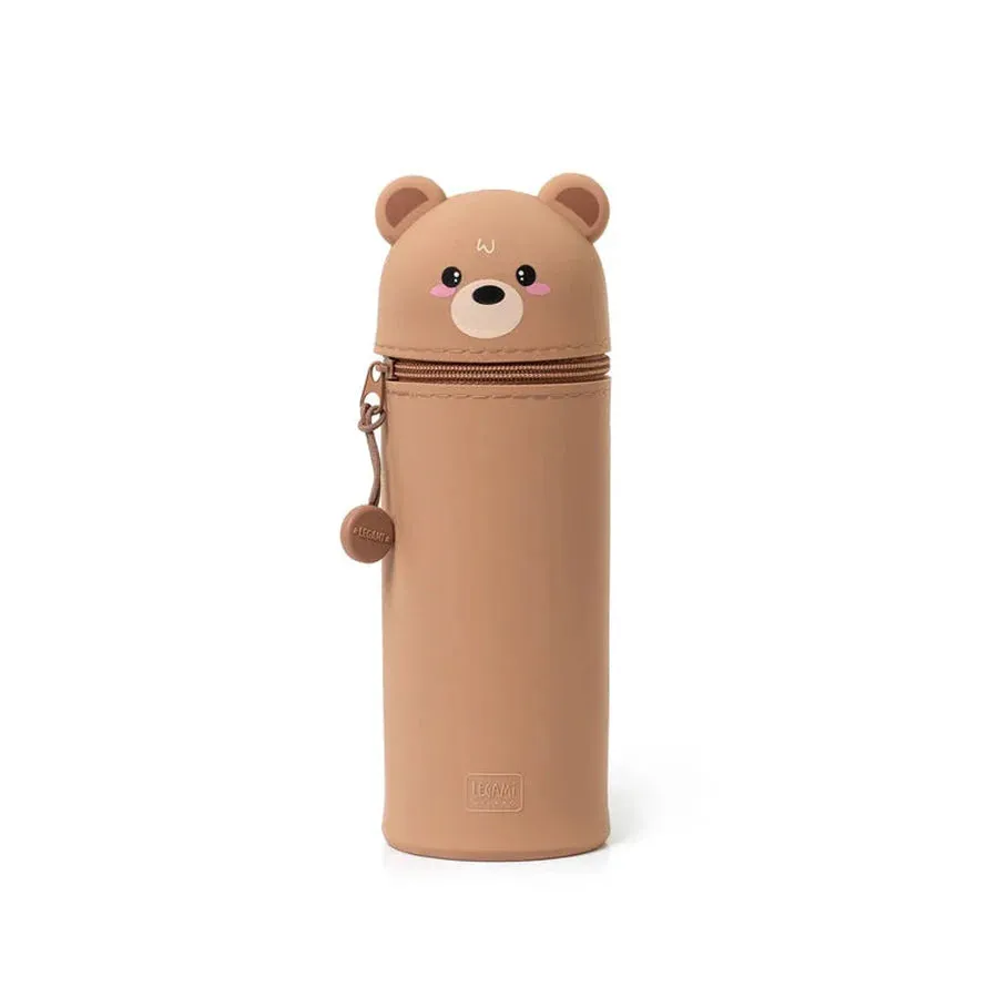 Legami Kawaii 2 in 1 Soft Silicone Pencil Case - Teddy Bear