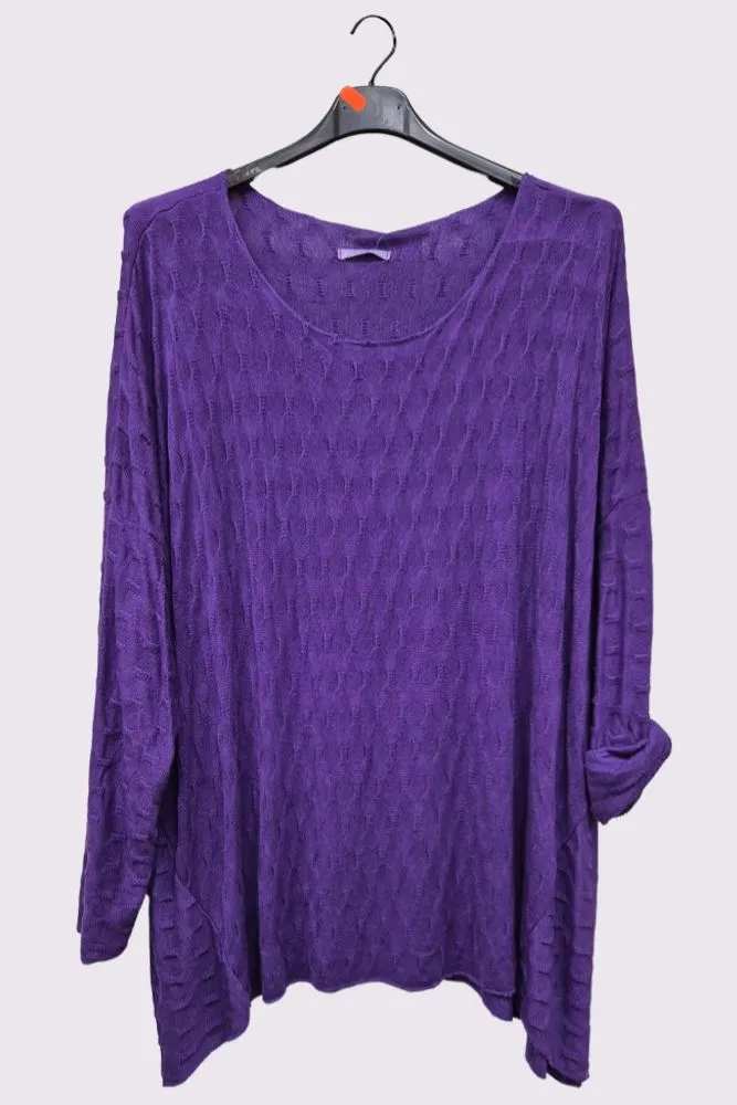 Line Textured Soft Feel Tunic Top