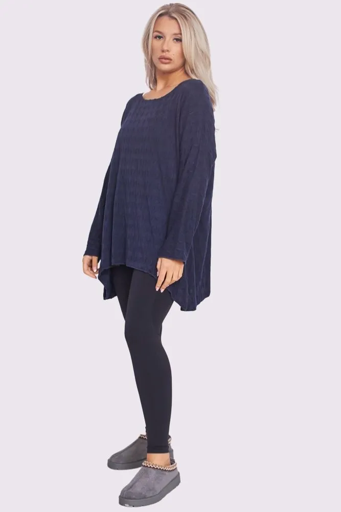 Line Textured Soft Feel Tunic Top