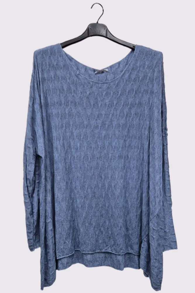 Line Textured Soft Feel Tunic Top