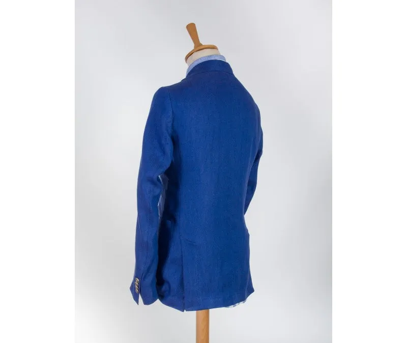 Linen Costiera Blazer in Royal Blue