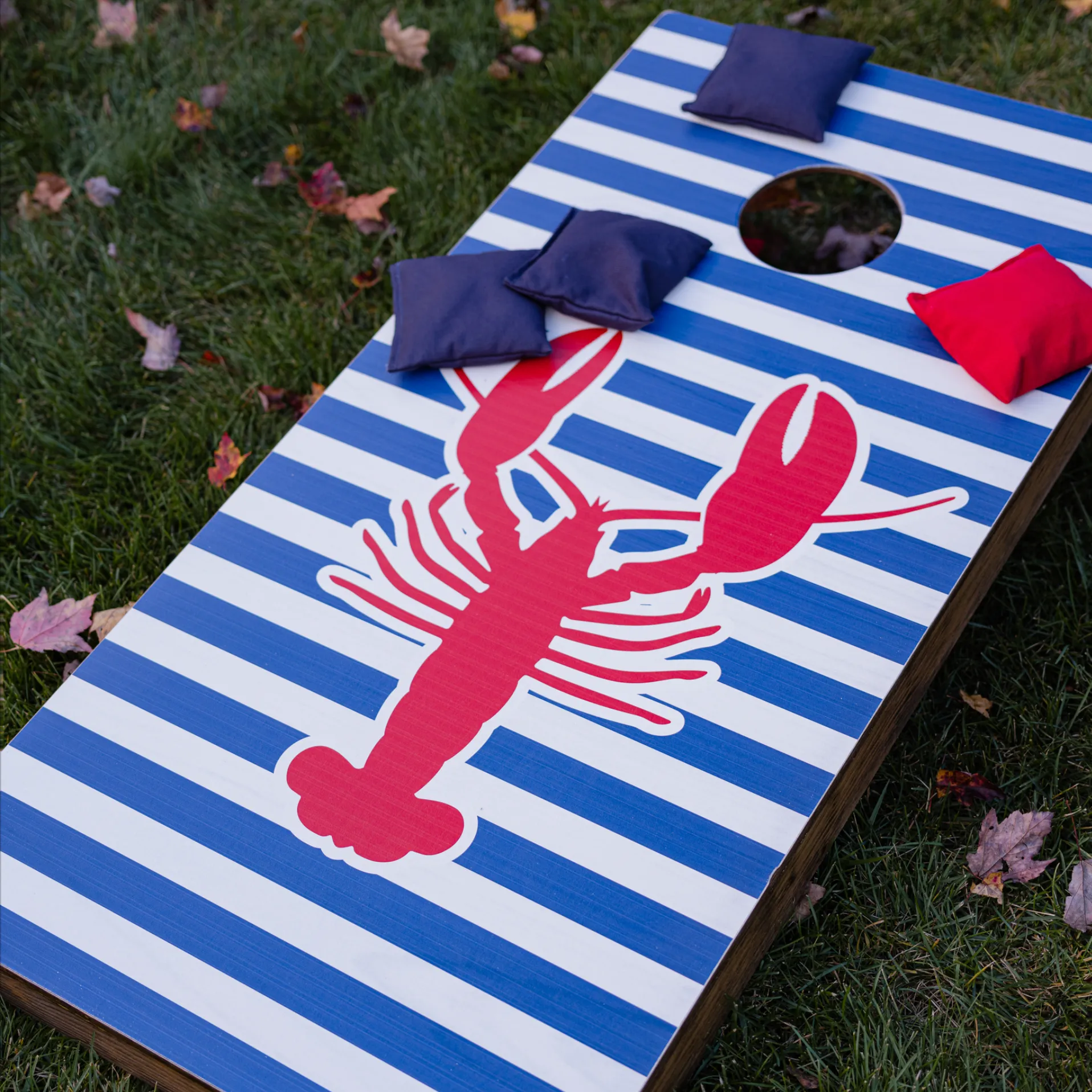 Lobster Stripe Cornhole Set