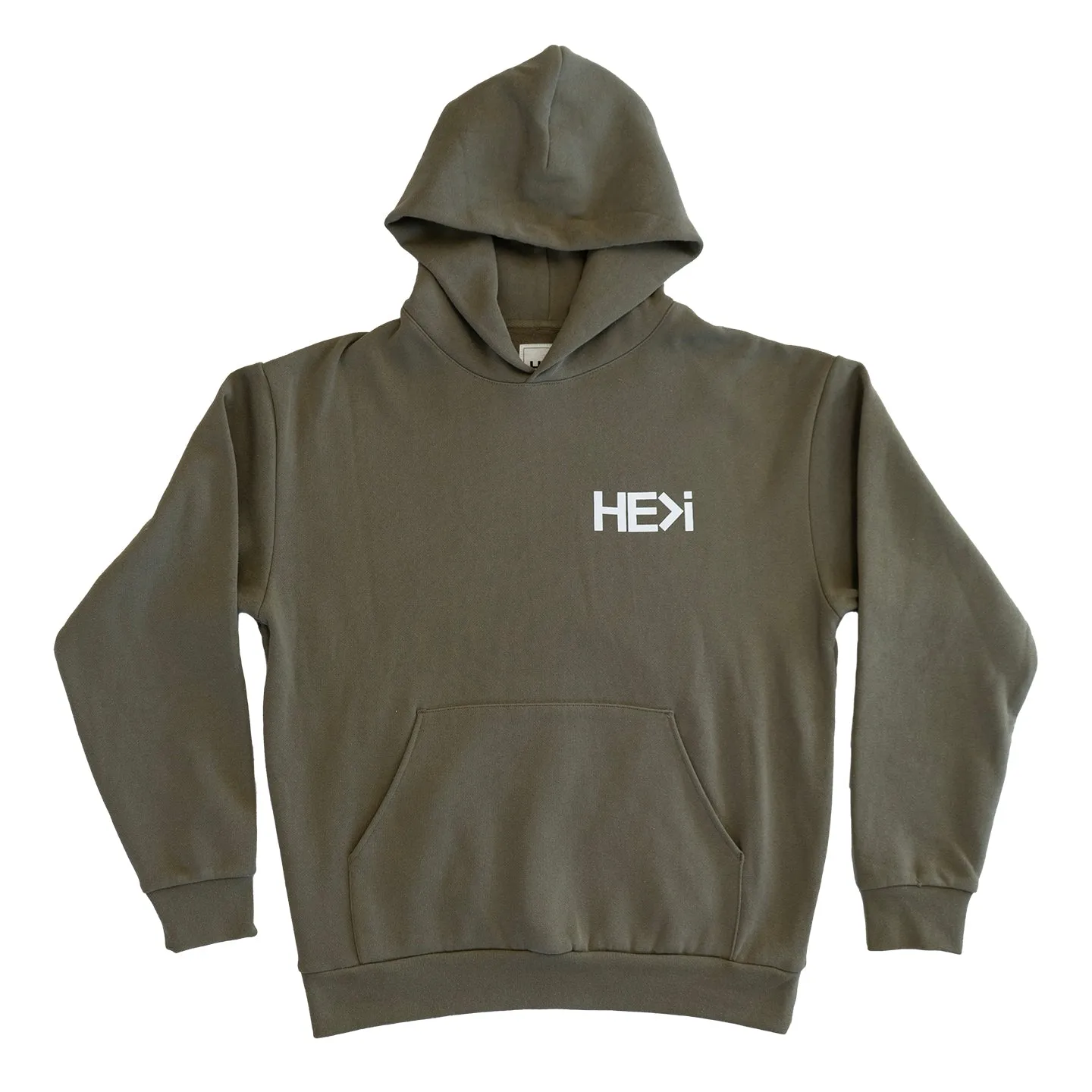 LOGO PULLOVER HOODIE IN OLIVE