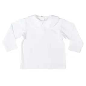 Long Sleeve Teddy Peter Pan in Classic White