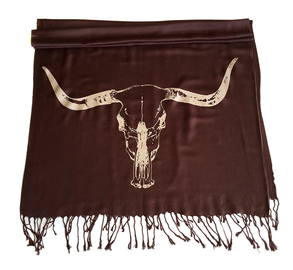 Longhorn Steer Skull pashmina scarf