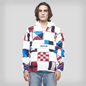 Members Only Men's Flag Print Pullover Windbreaker Jacket