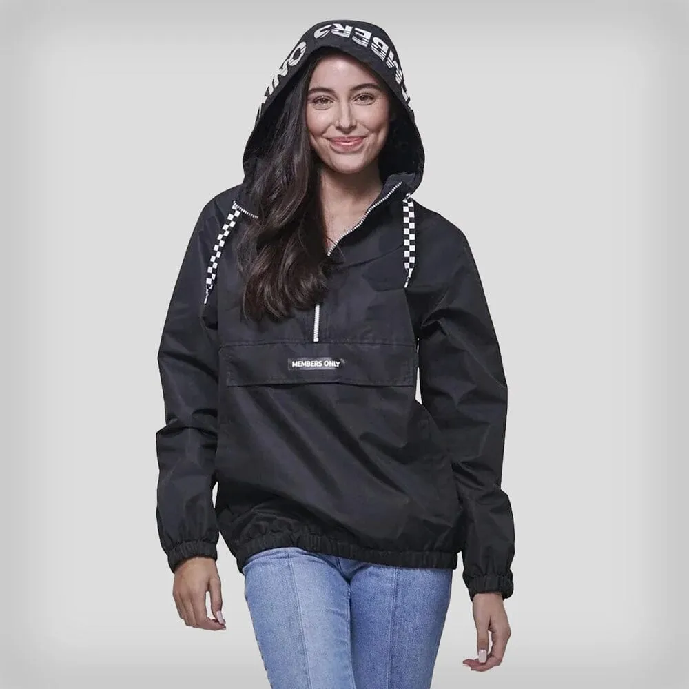 Members Only Women's Poly Taslon Pullover Jacket with hood