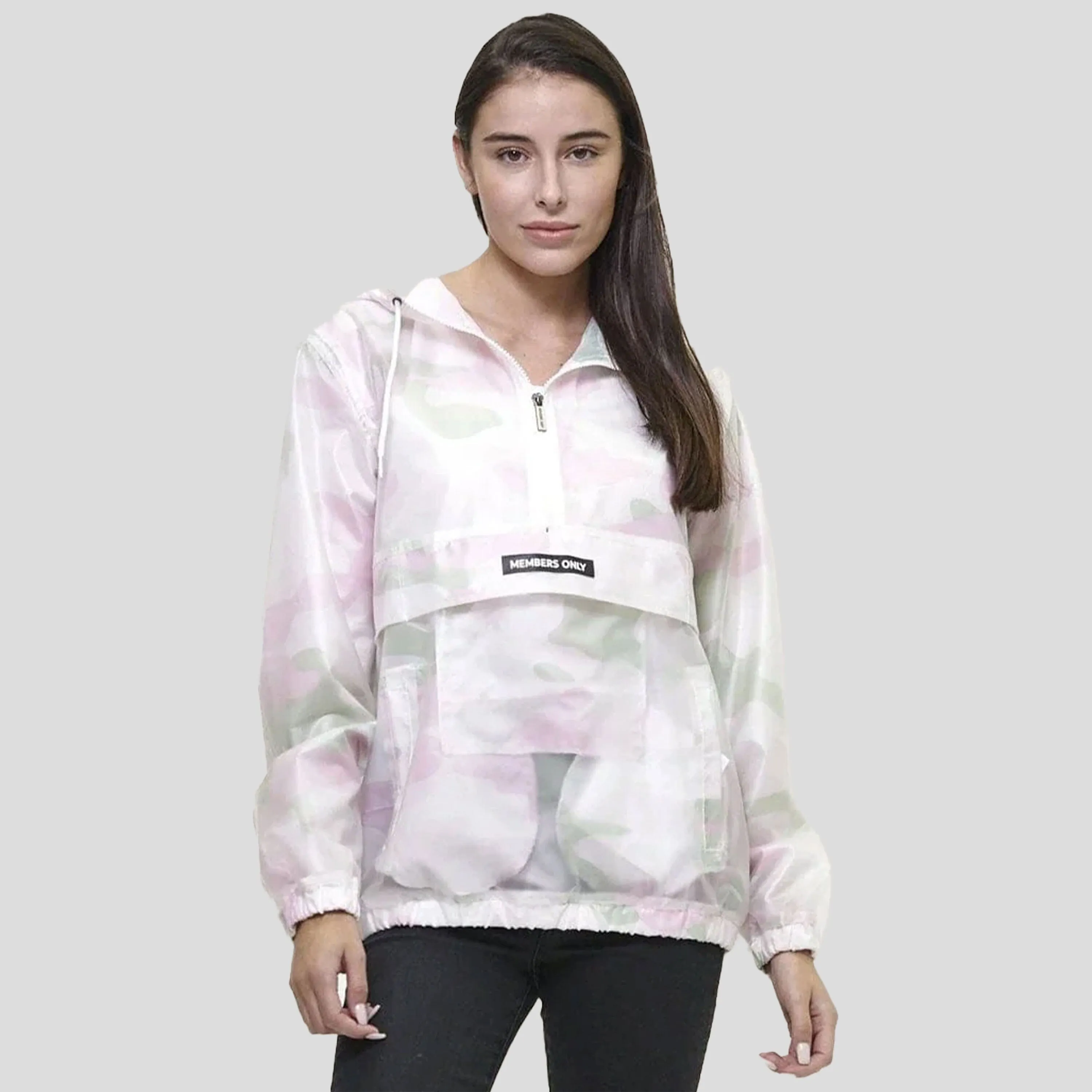 Members Only Women's Translucent Pullover Jacket with hood