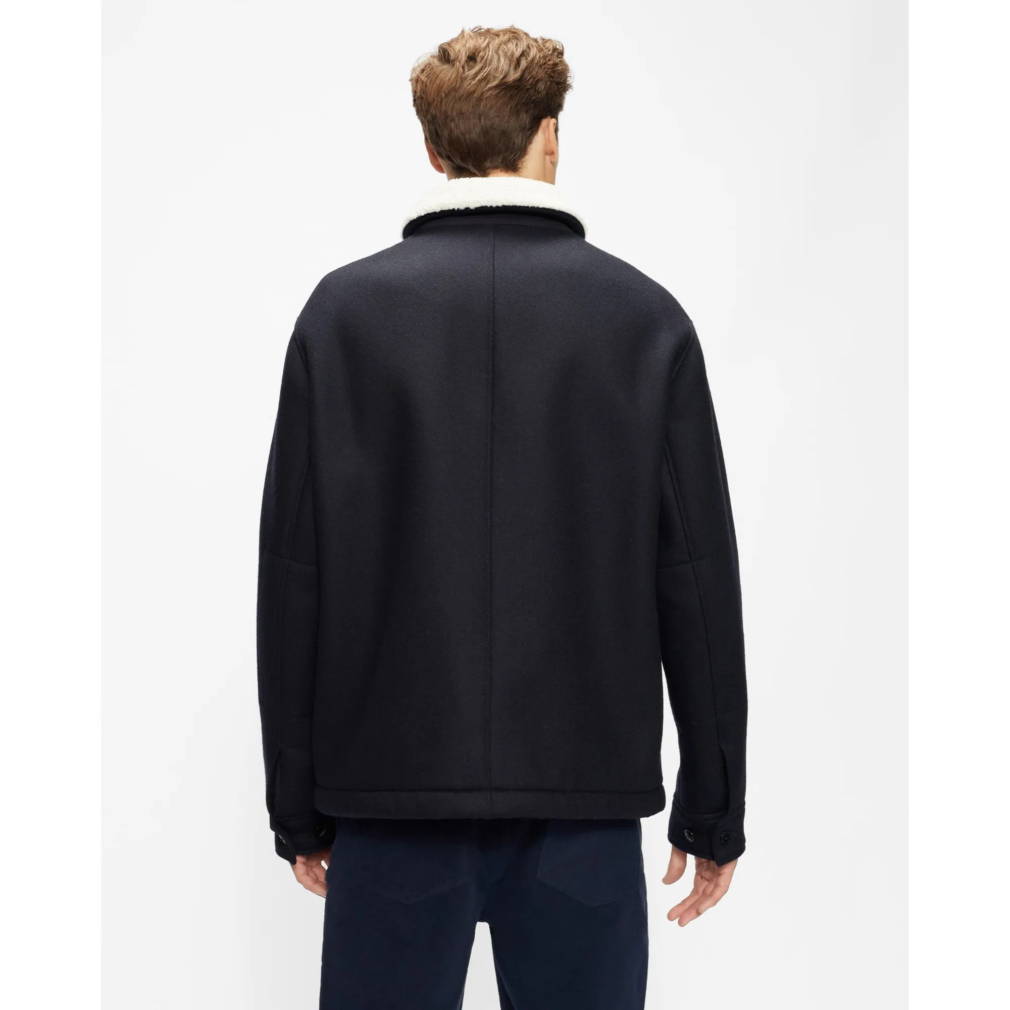 Men Mmo-Jansky-Bonded Wool Jacket - Navy