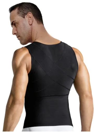 Men's Firm Body Shaper Vest with Back Support Front Zipper Closure