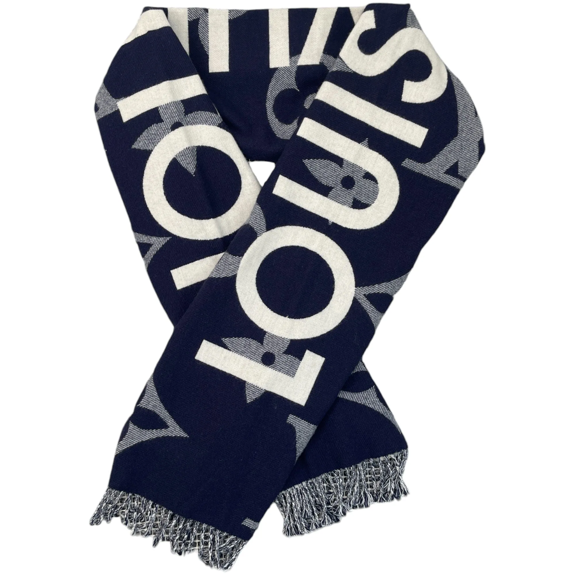 Men's Monogram Logo Scarf Navy