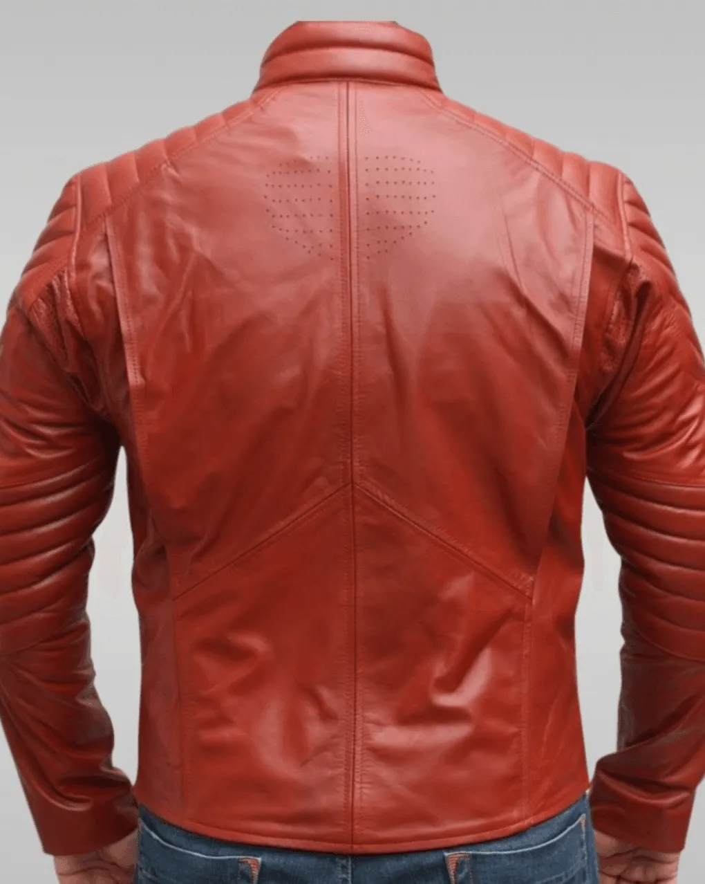 Mens Red Superman Leather Jacket