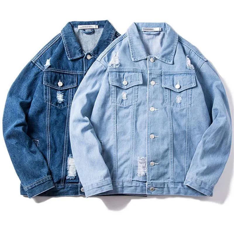 Men's Ripped Denim Jacket 58886823L