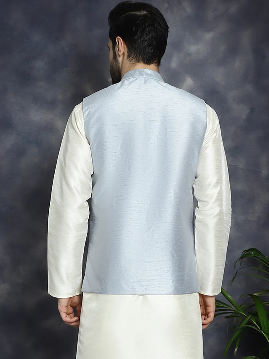 Men'S Sequins And Embroidred Nehru Jacket