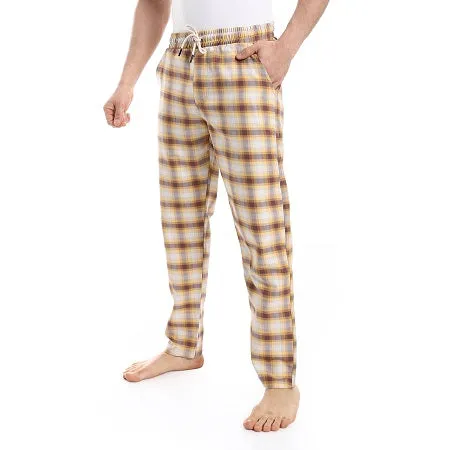 Men's Summer Check Pants - Mostarda