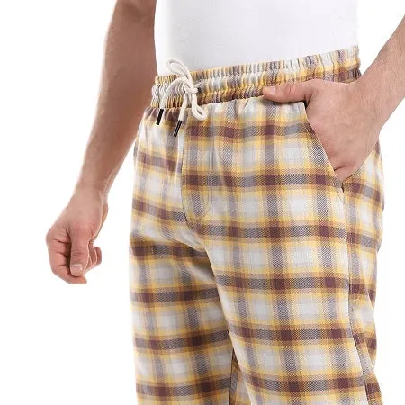 Men's Summer Check Pants - Mostarda