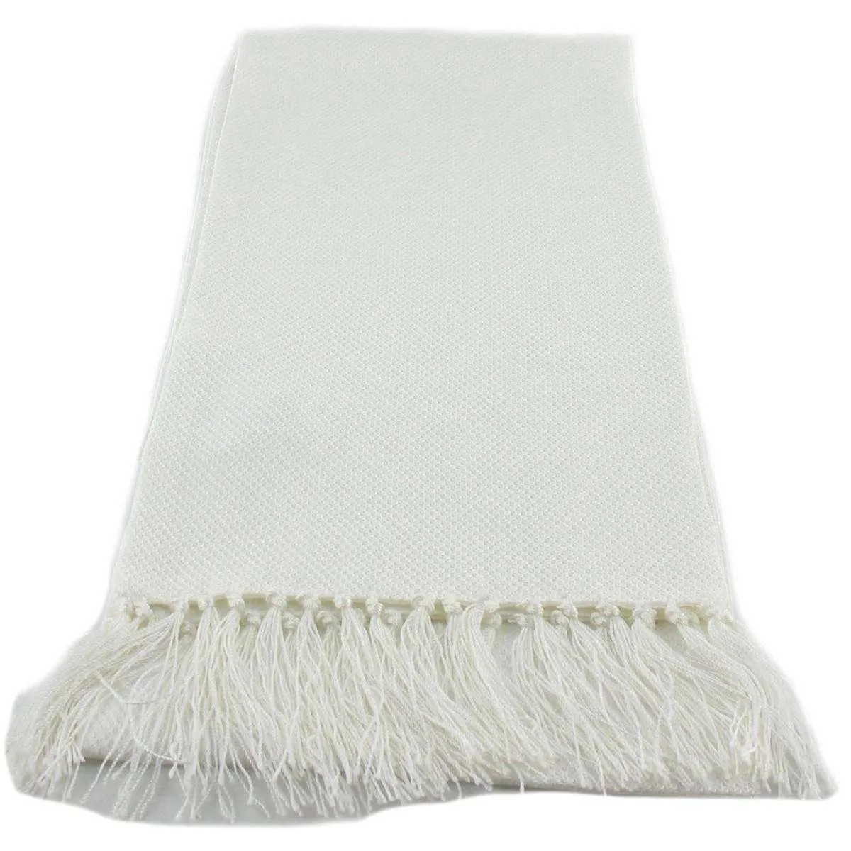 Michelsons of London Narrow Dress Silk Scarf - White