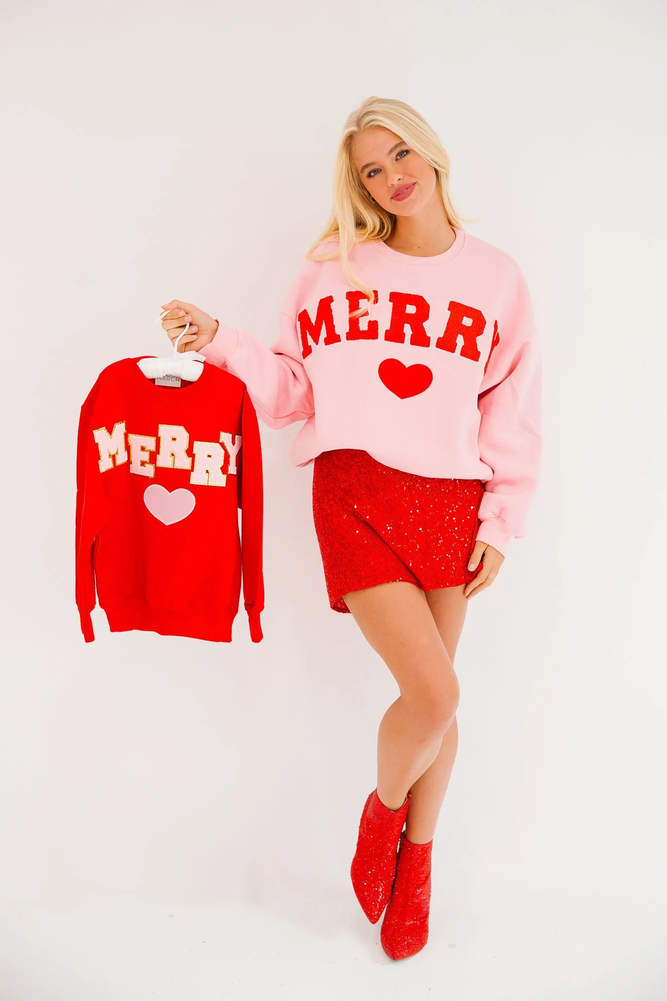 MINI KIDS MERRY HEART RED PULLOVER