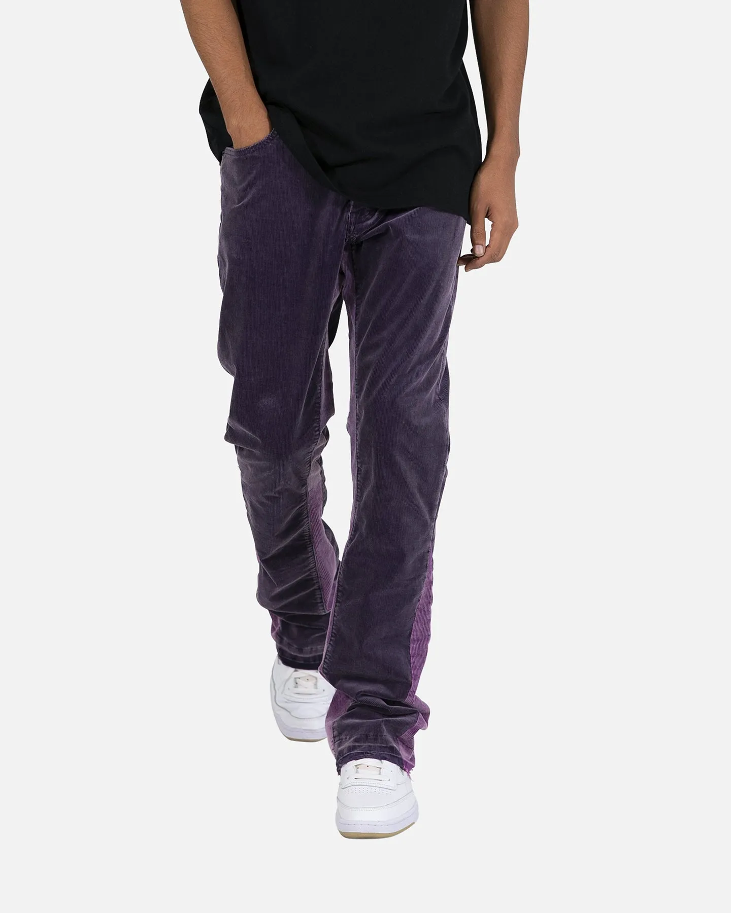 MNML B428 Corduroy Flare Denim Pants Purple