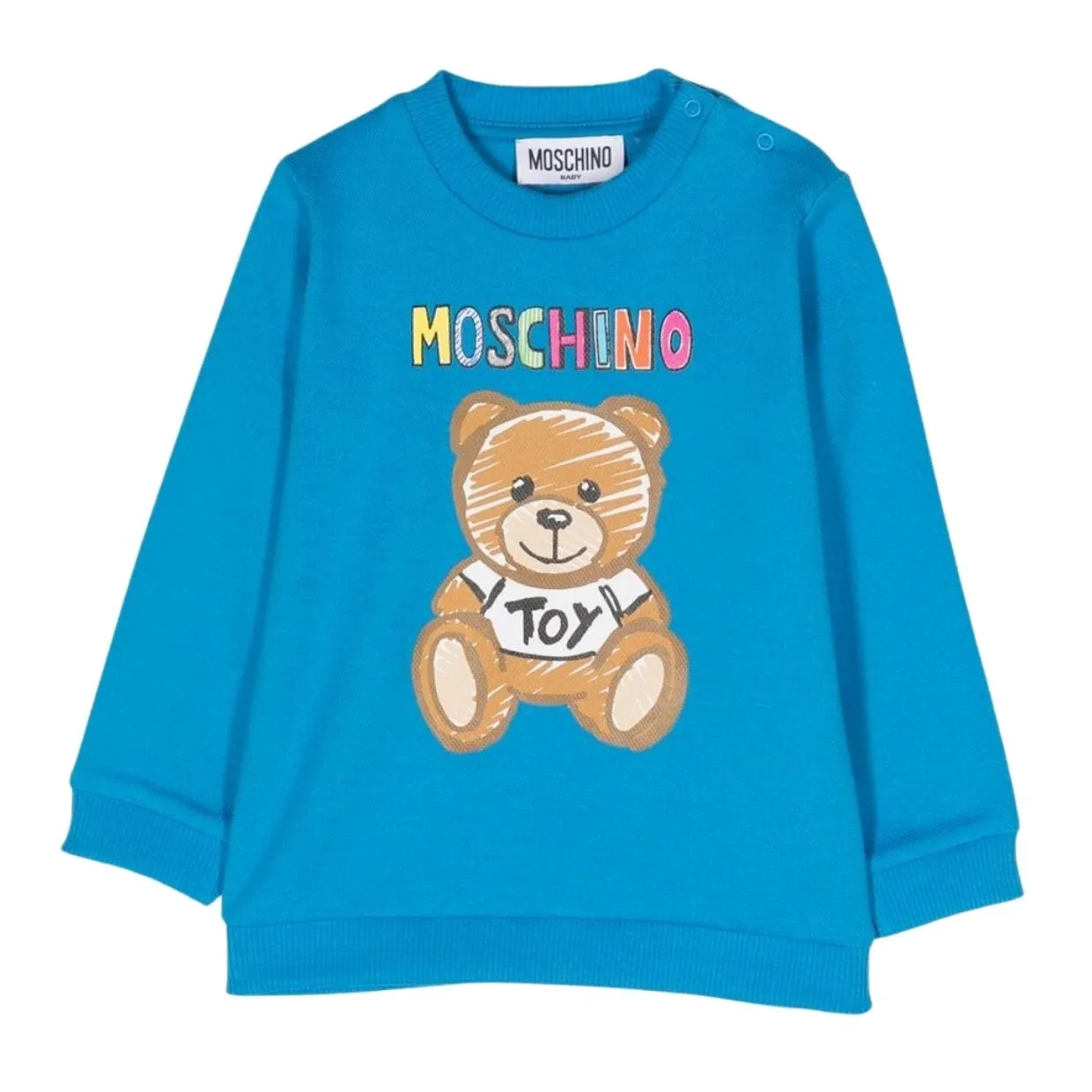 Moschino Baby Drawn Teddy Bear Blue Sweatshirt