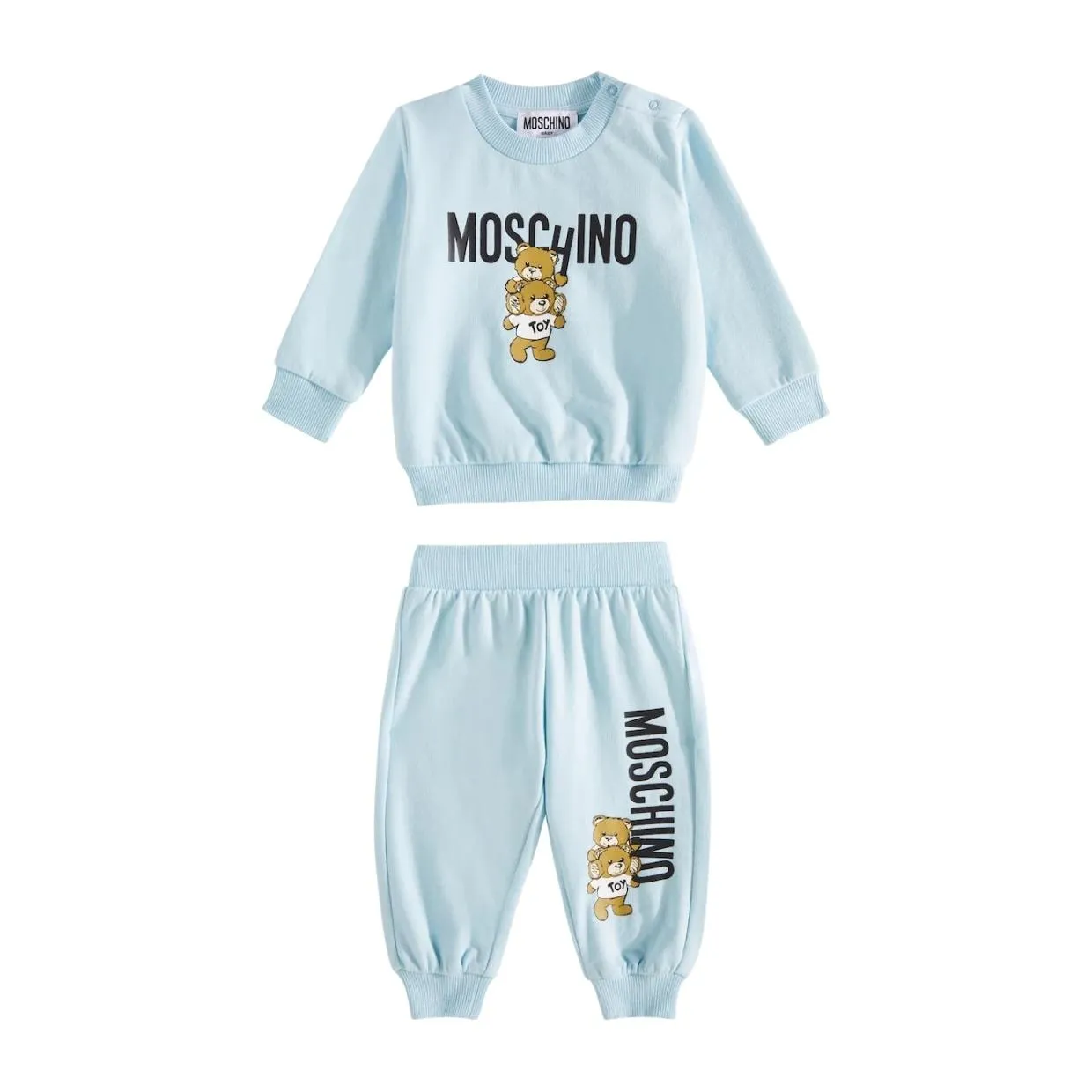 Moschino Baby Printed Logo Blue Two-Pieces Tracksuit Set