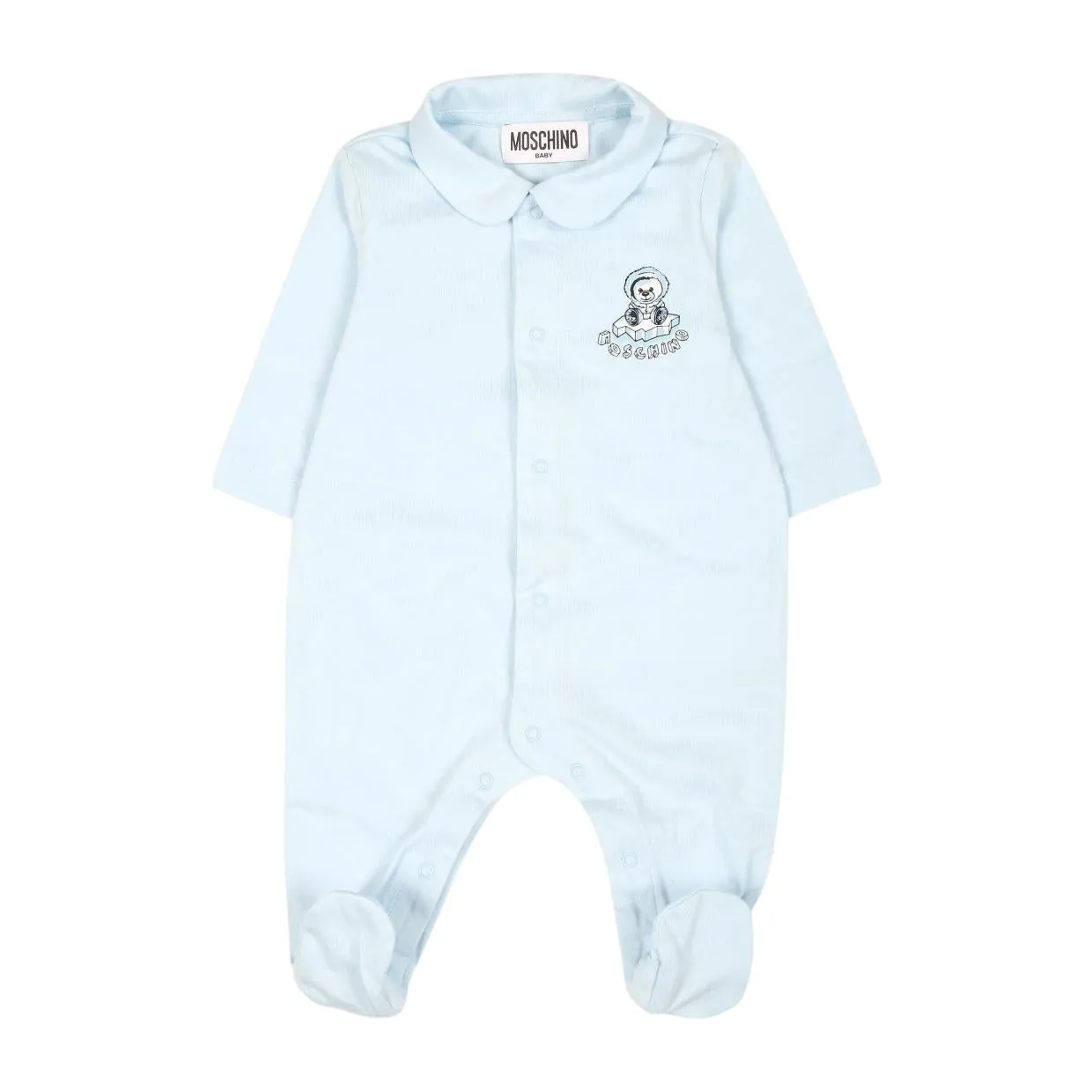 Moschino Baby Teddy Bear Blue Babygrow