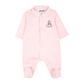 Moschino Baby Teddy Bear Pink Babygrow