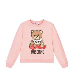 Moschino Girls Pink Teddy Print Sweatshirt