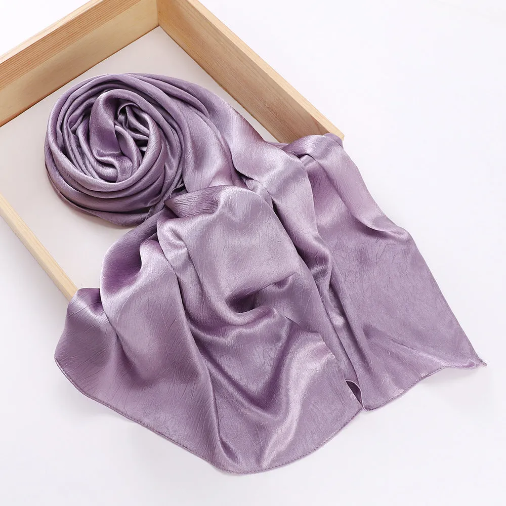 MSL312 plain satin silk hijab