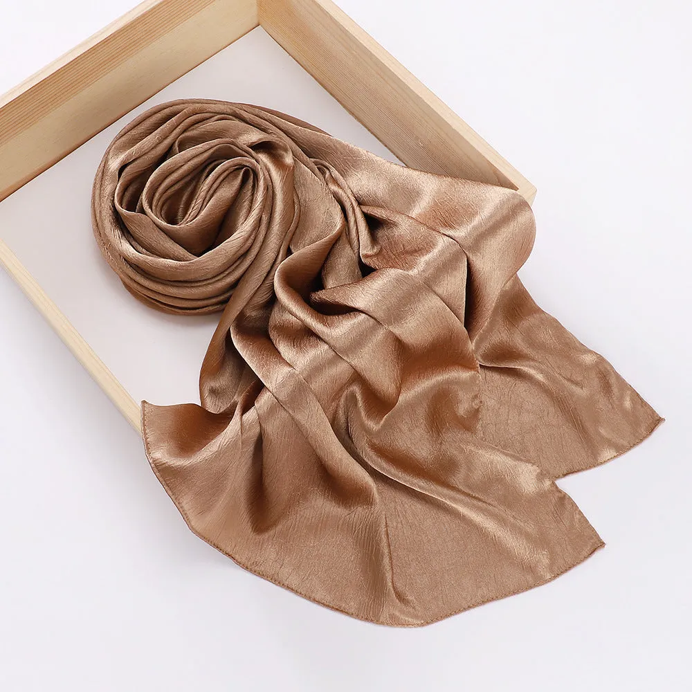 MSL312 plain satin silk hijab