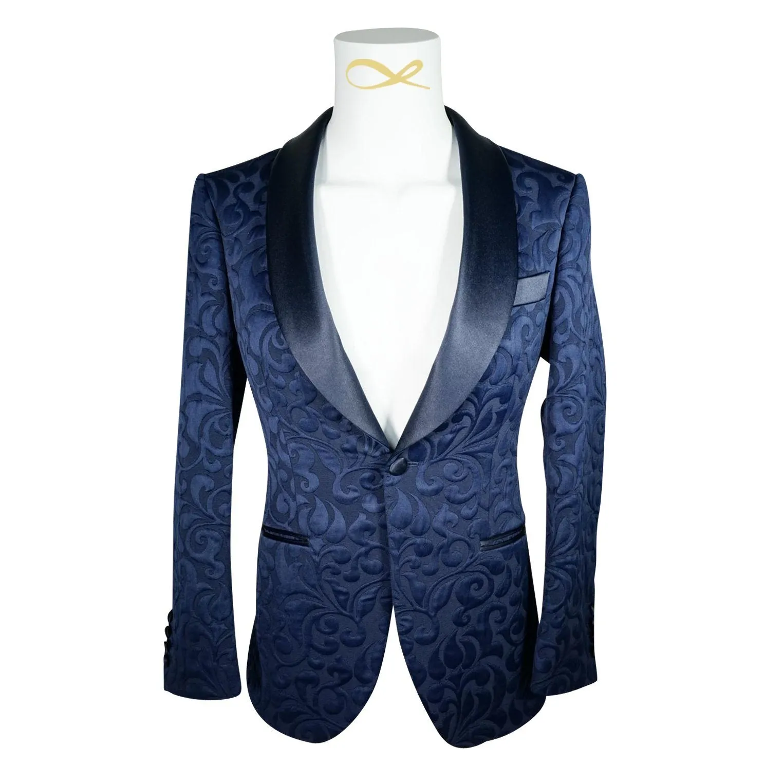 Navy Blue Paisley Dinner Jacket