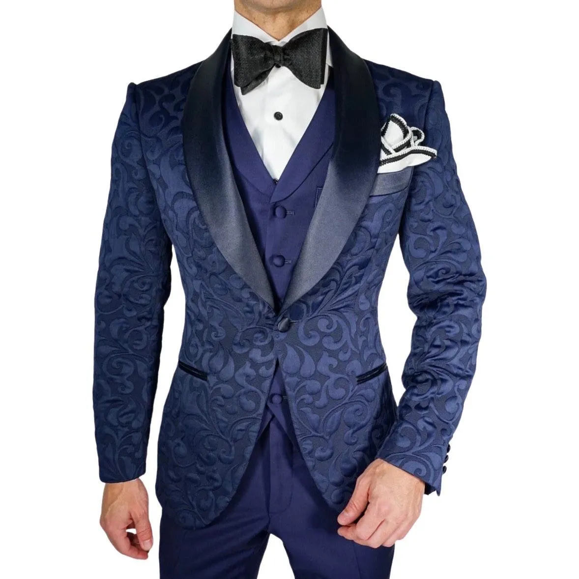 Navy Blue Paisley Dinner Jacket