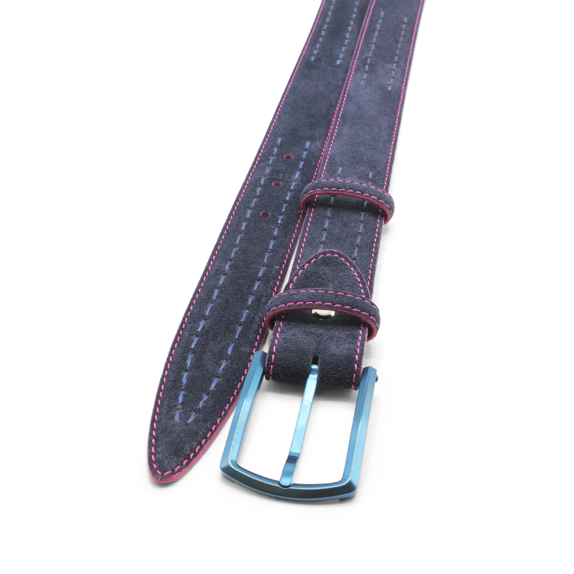 Navy Fuchsia Chaplin V2 Handstitch Satin Blue Belt