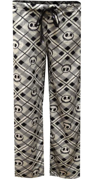 Nightmare Before Christmas Jack Skellington Plaid Plush Lounge Pant