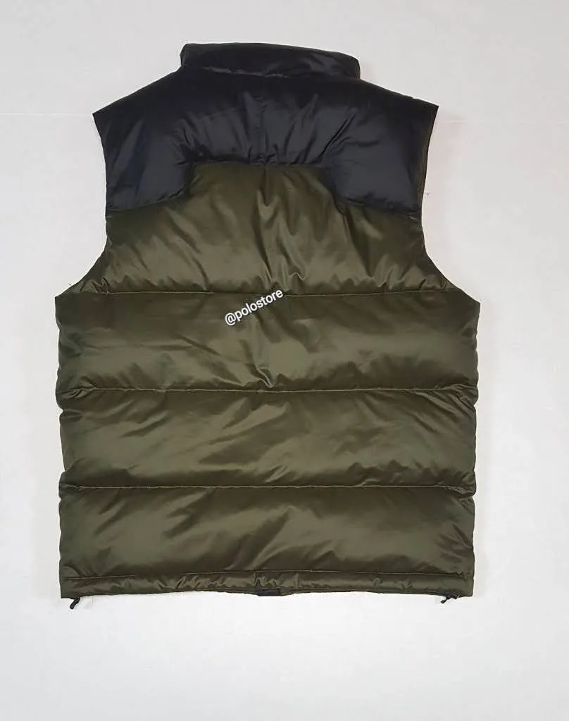 Nwt Polo Ralph Lauren Black/Olive Small Pony Down Vest