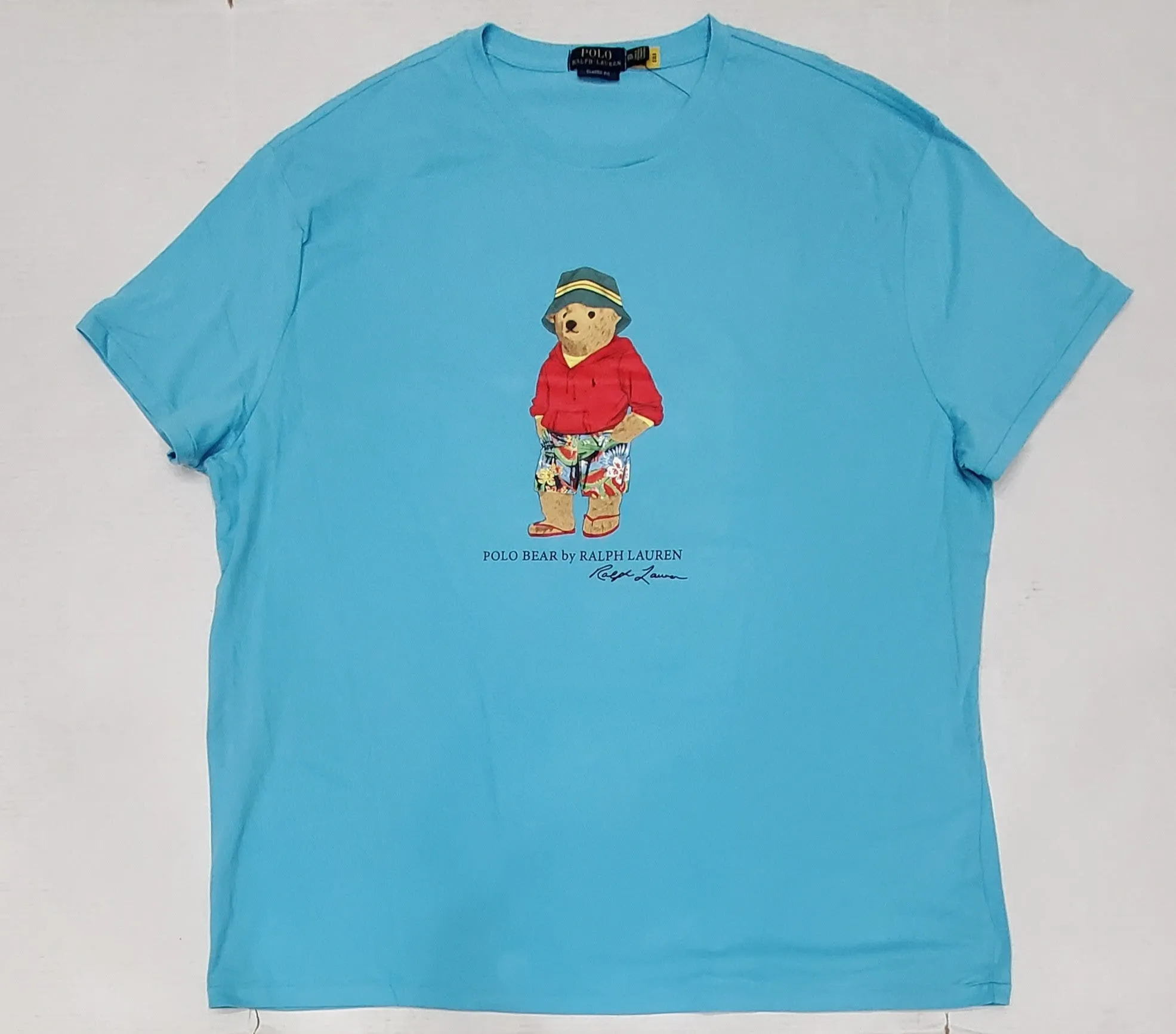 Nwt Polo Ralph Lauren Teal Beach Bucket Teddy Bear Classic Fit Tee