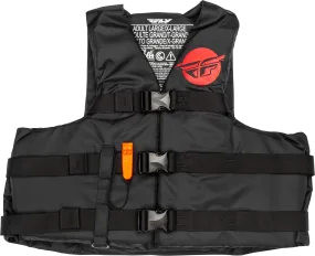 NYLON FLOTATION VEST BLACK/RED SM/MD