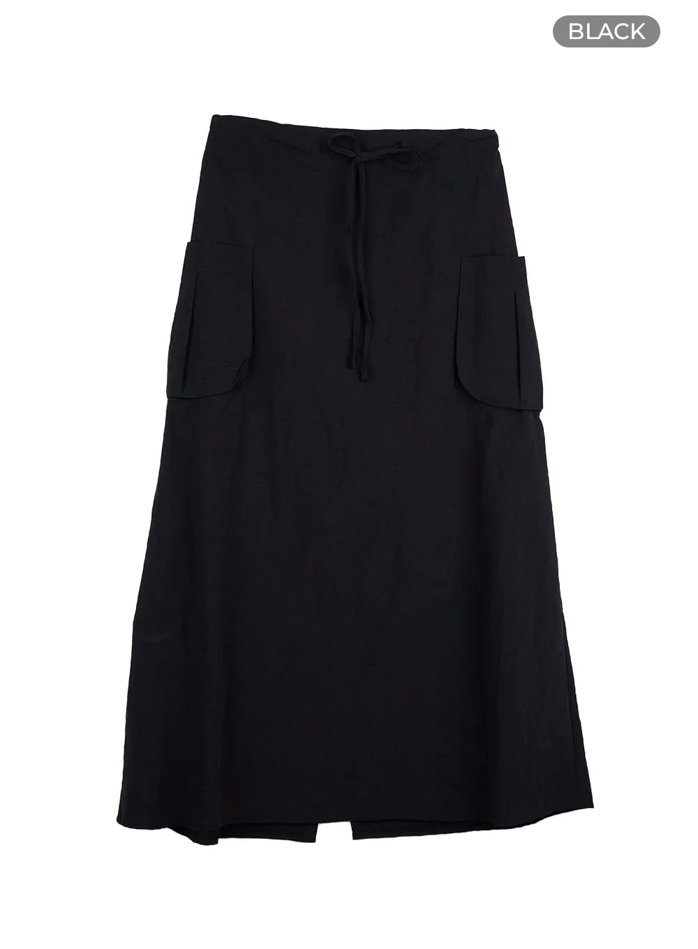 Nylon Pocket Cargo Maxi Skirt CO410