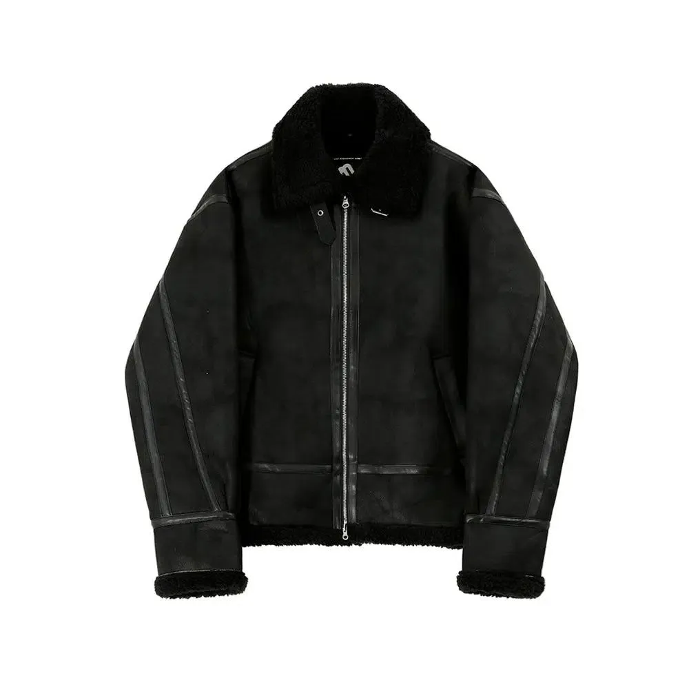 OH Sherpa PU Leather Short Jacket