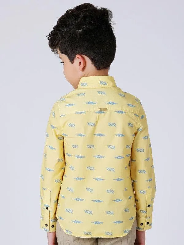 One Friday Yellow Knot Printed Shirt