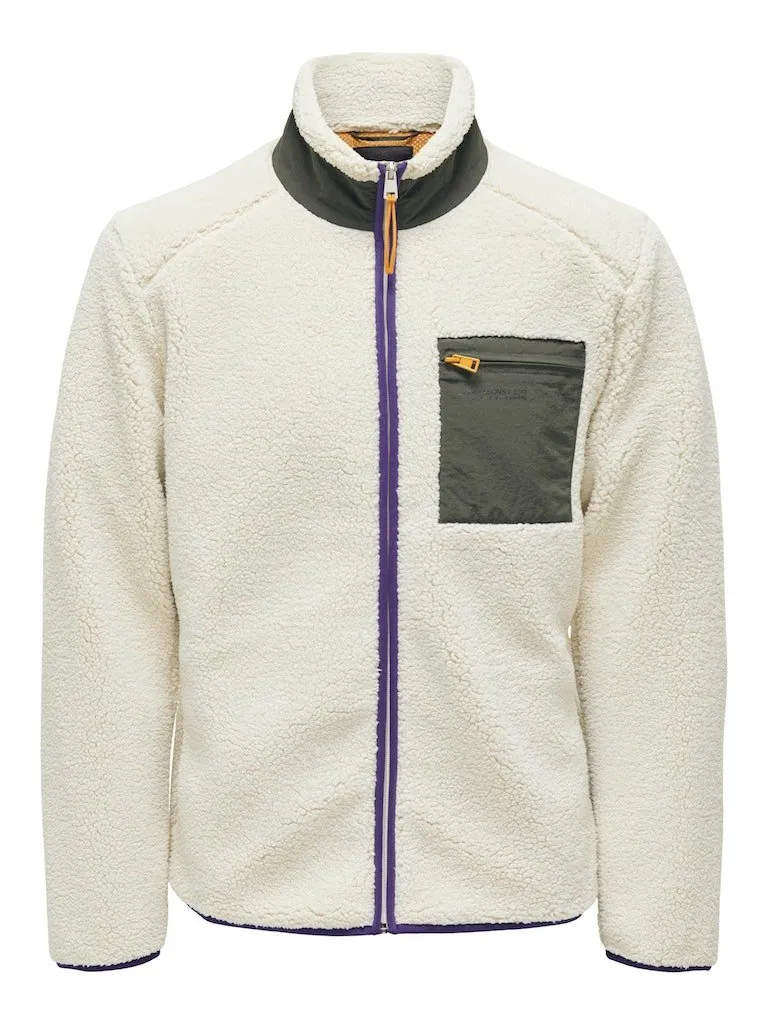 Only & Sons Dallas - Sherpa jakke fullzip med lomme