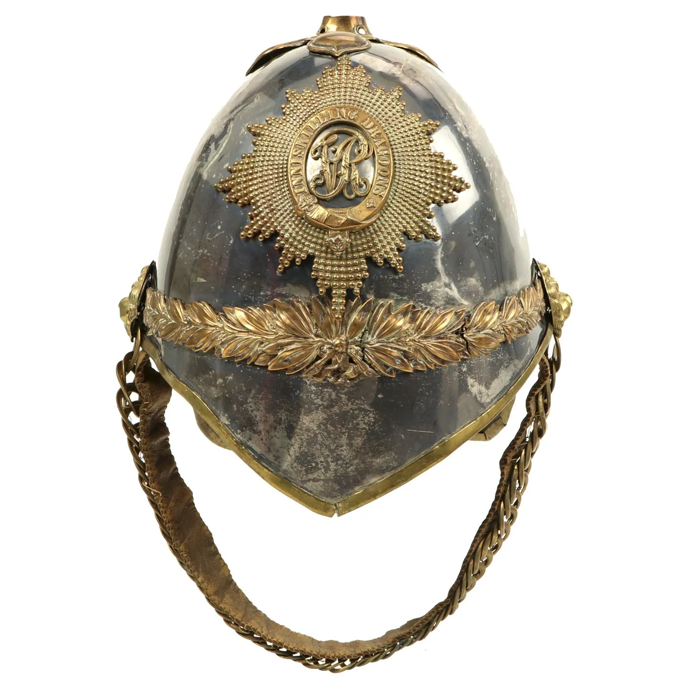 Original British Victorian 6th Inniskilling Dragoons Other Ranks Parade Helmet with Chin Scales