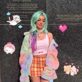 Pastel Rainbow Teddy Jacket 💘🍭