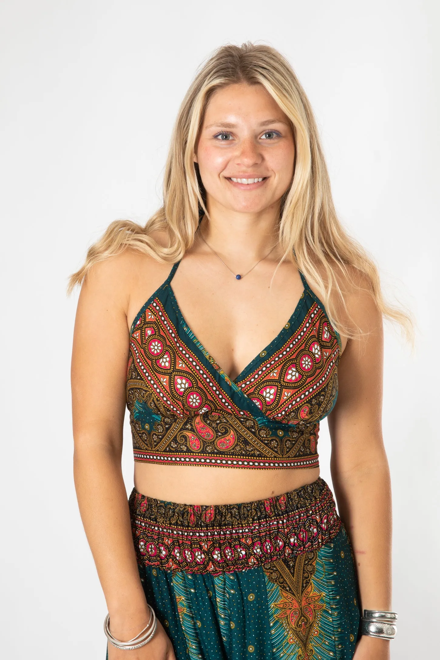 Peacock Feather Halter Top