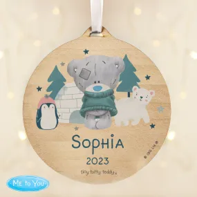 Personalised Tiny Tatty Teddy Winter Explorer Hanging Decoration