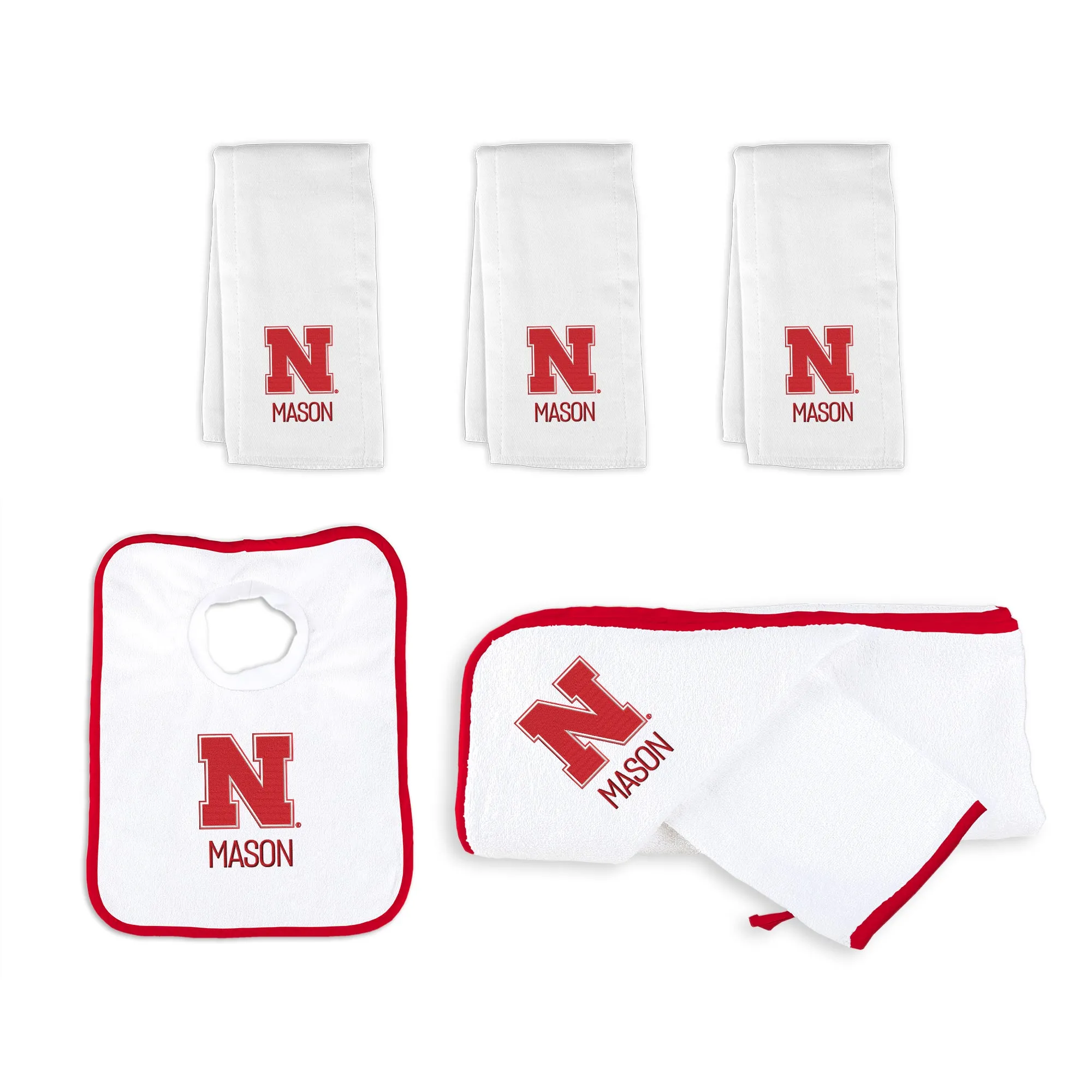 Personalized Nebraska Cornhuskers Script Huskers Medium Basket - 6 Items