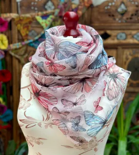 PINK BUTTERFLIES SCARF