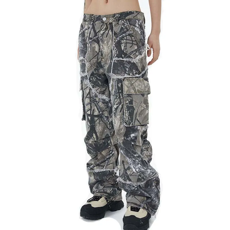 PopFlying Camouflage Cargo Pants Multi Pockets