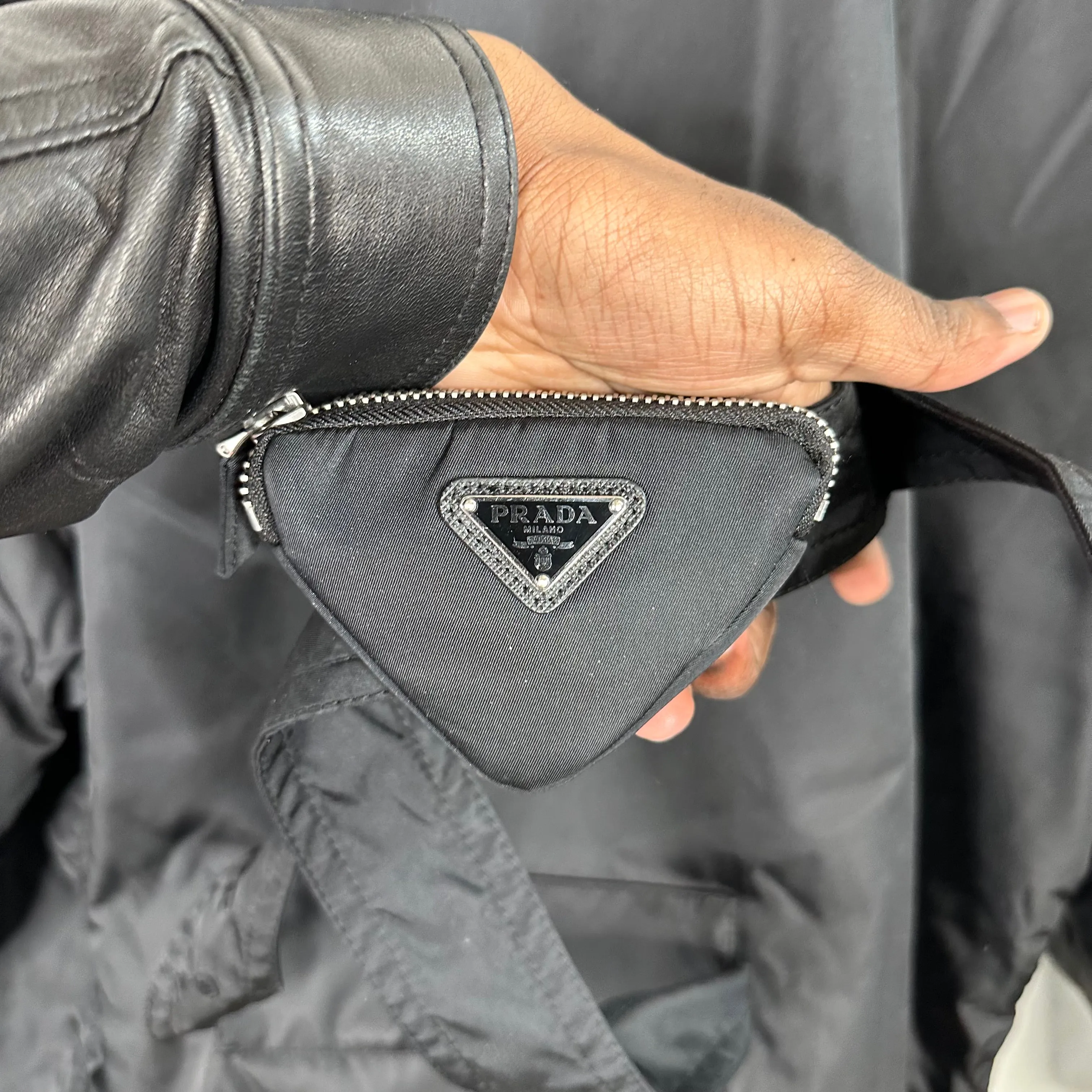 Prada Belted Pouch Nylon Jacket